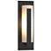 Forged Vertical Bars Large Outdoor Sconce - Black Finish - Opal Glass