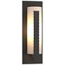 Forged Vertical Bars Large Outdoor Sconce - Iron Finish - Opal Glass