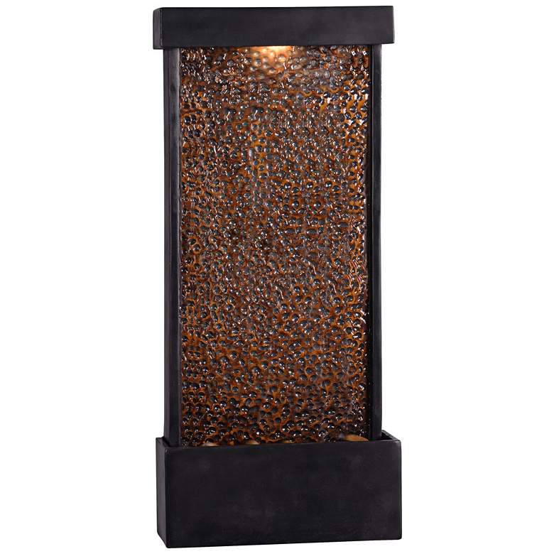 Image 1 Forged Water 26"H Hammered Copper Outdoor LED Wall Fountain
