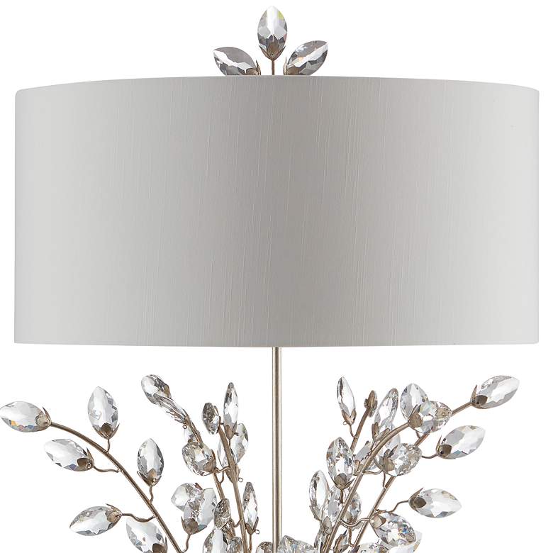 Image 2 Forget-Me-Not Silver Leaf and Clear Crystal Table Lamp more views