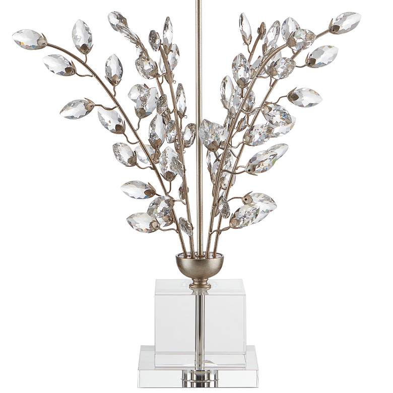 Image 4 Forget-Me-Not Silver Leaf and Clear Crystal Table Lamp more views