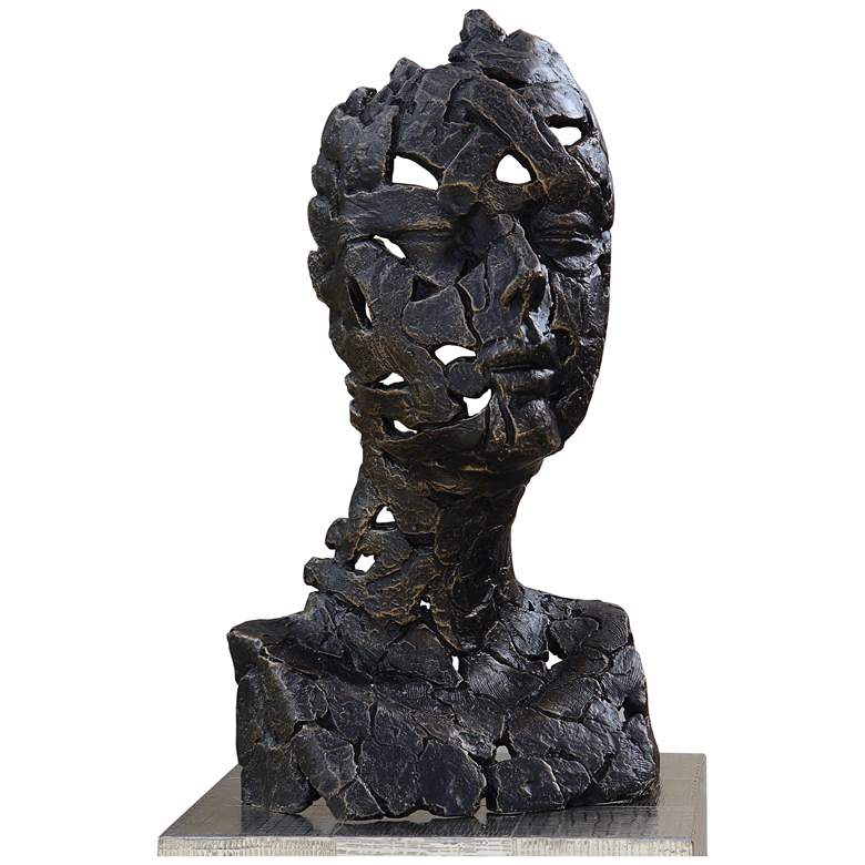Image 2 Forgotten Beauty 20" High Bronze Iron Metal Sculpture