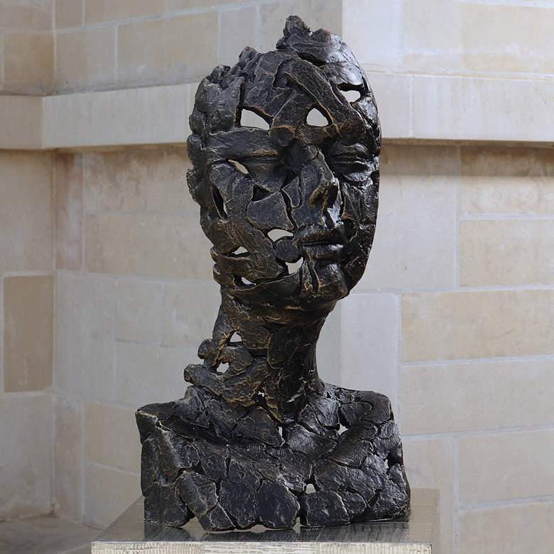 Image 1 Forgotten Beauty 20" High Bronze Iron Metal Sculpture