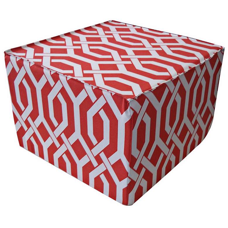 Image 1 Fork Outdoor Square Red Ottoman