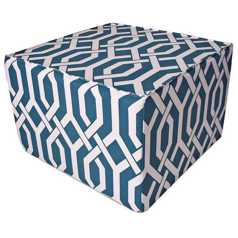 Image 1 Fork Outdoor Square Teal Ottoman