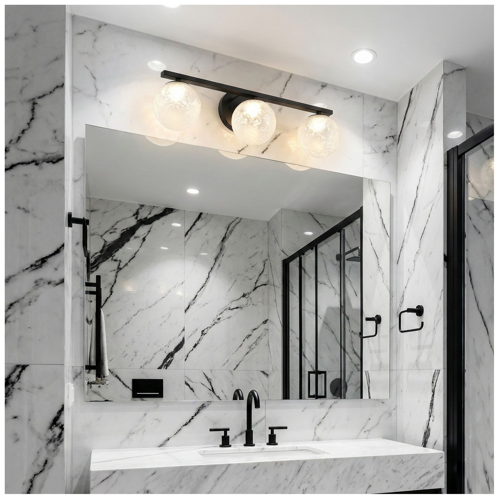 Image 6 Forma 7" High 3-Light Black Wall Sconce more views