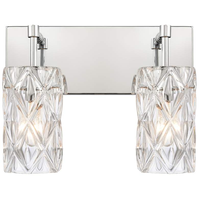 Image 1 Forma de Crystal 10"H Polished Chrome 2-Light Wall Sconce