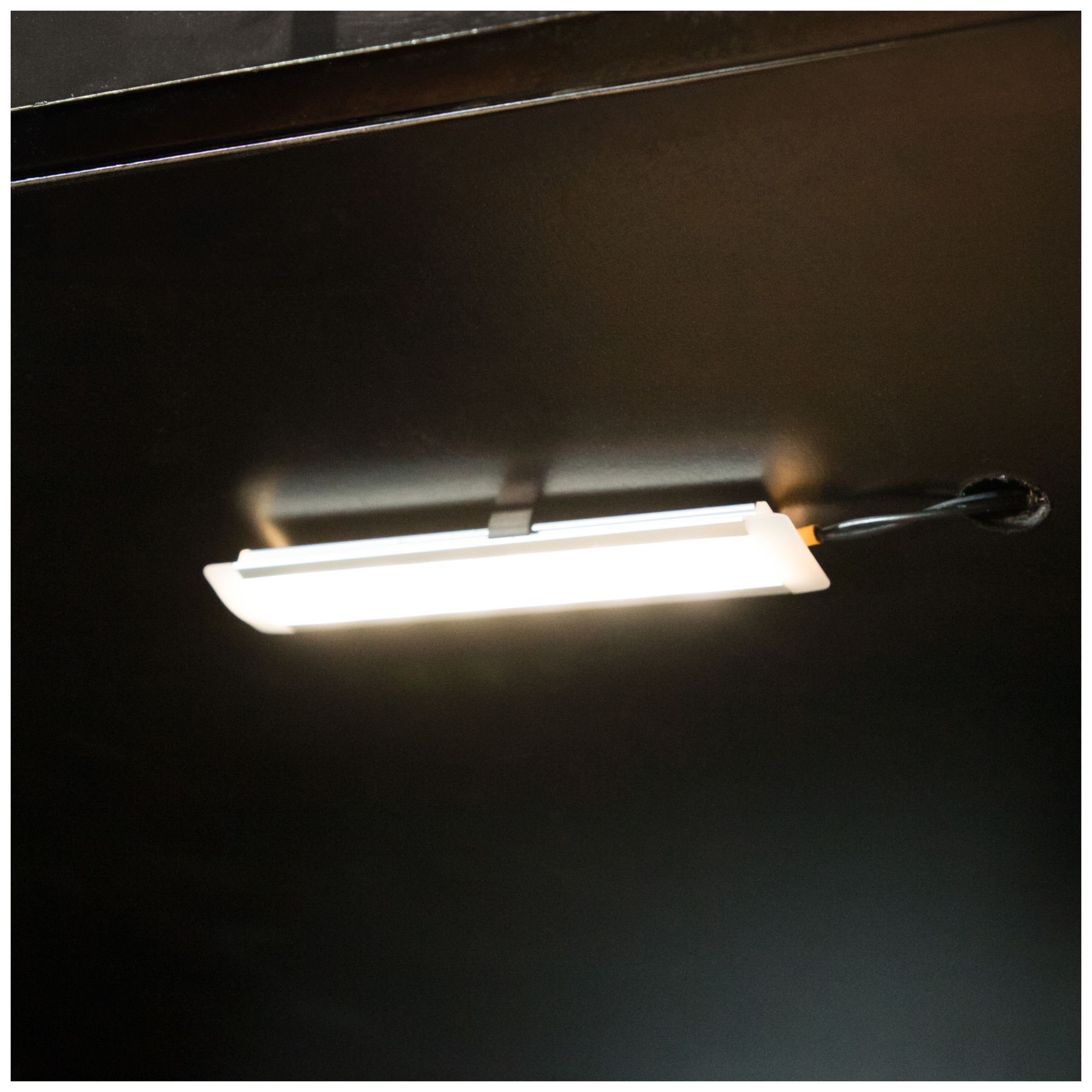 Forma Mid Century Black 1 Drawer Nightstand With Touch Light