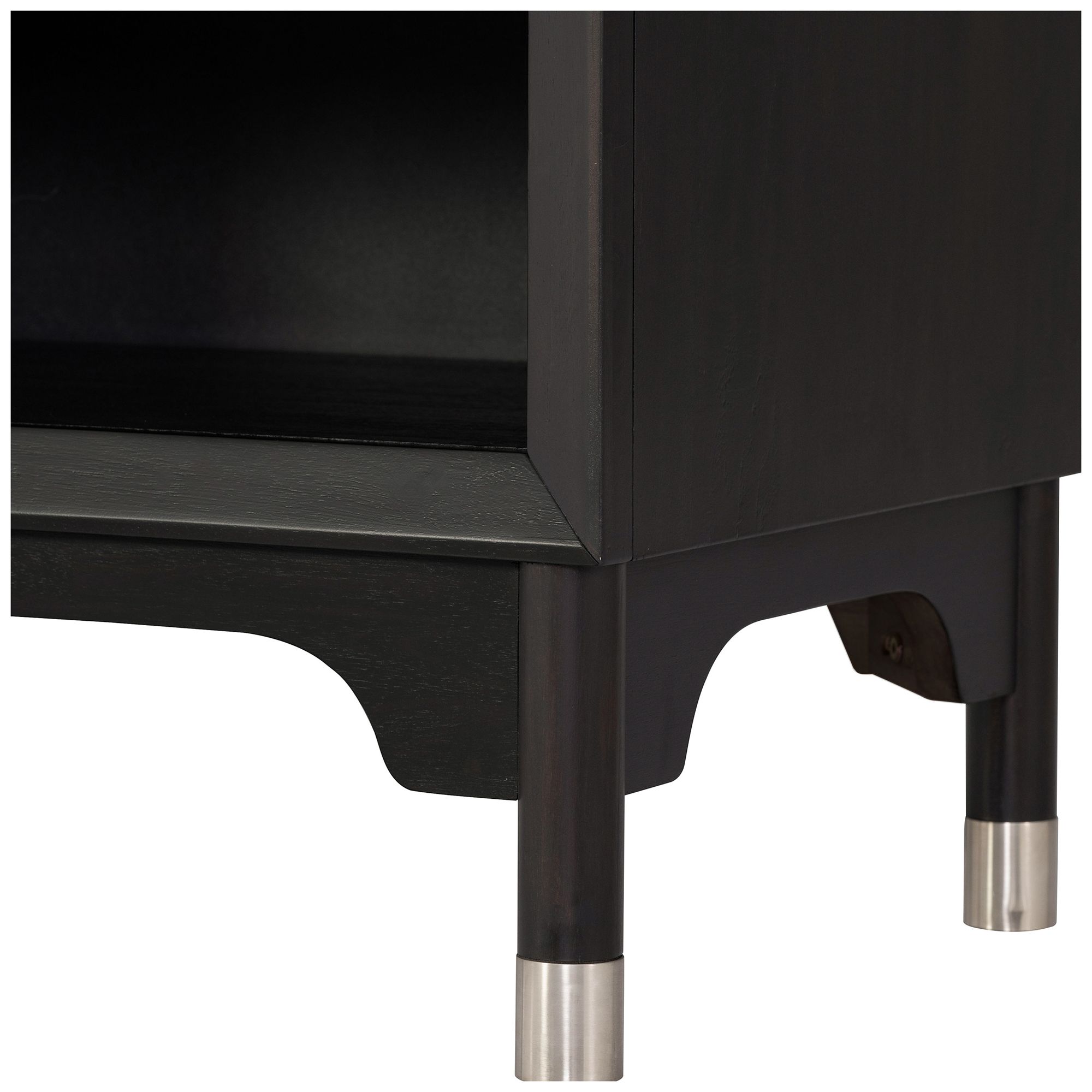 Forma Mid Century Black 1 Drawer Nightstand With Touch Light