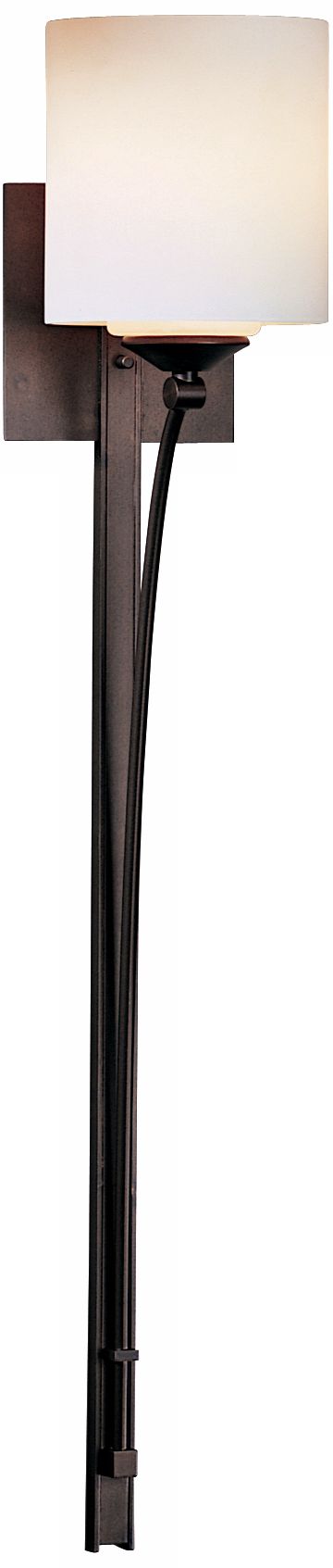 Formae 29.5" High Contemporary Bronze Sconce With Opal Glass Shade