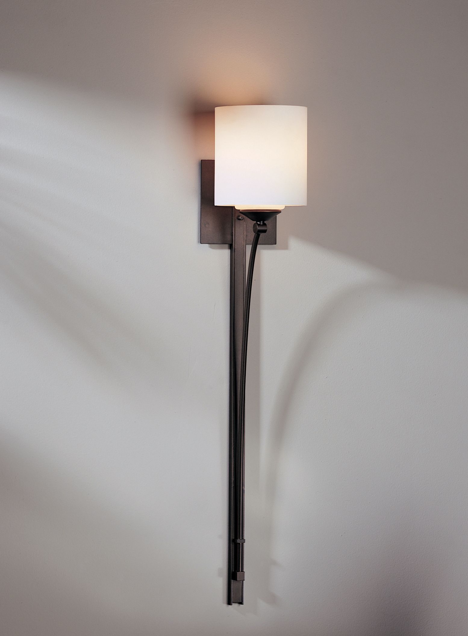 Image 2 Formae 29.5" High Contemporary Bronze Sconce With Opal Glass Shade more views
