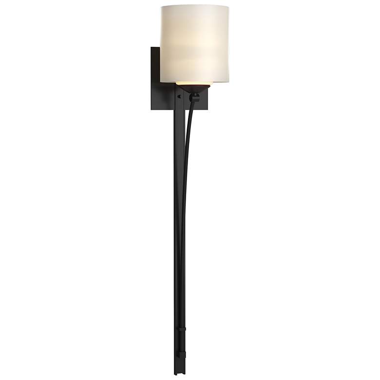 Image 1 Formae Contemporary 1 Light Sconce - Black Finish - Opal Glass