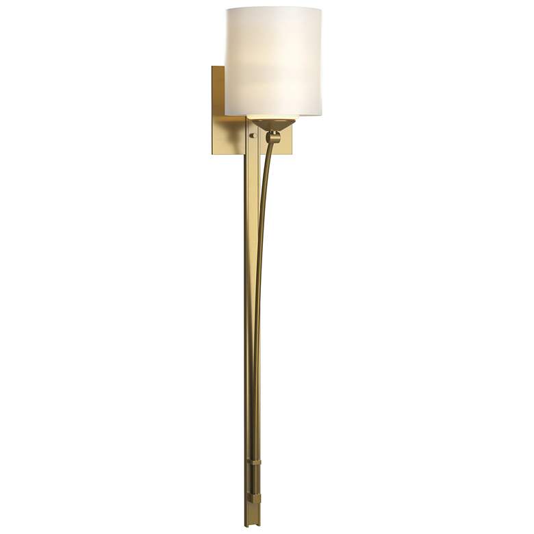Image 1 Formae Contemporary 1 Light Sconce - Modern Brass - Opal Glass