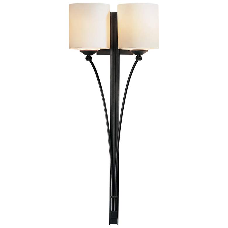 Image 1 Formae Contemporary 2 Light Sconce - Dark Smoke Finish - Opal Glass
