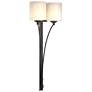 Formae Contemporary 29.6" High 2 Light Black Sconce With Opal Glass Sh