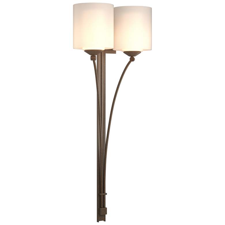 Image 1 Formae Contemporary 29.6" High 2 Light Bronze Sconce With Opal Glass S
