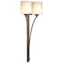 Formae Contemporary 29.6" High 2 Light Bronze Sconce With Opal Glass S