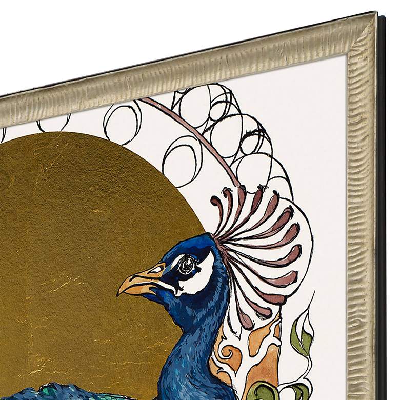 Image 4 Formal Peacock 51" High Rectangular Giclee Framed Wall Art more views