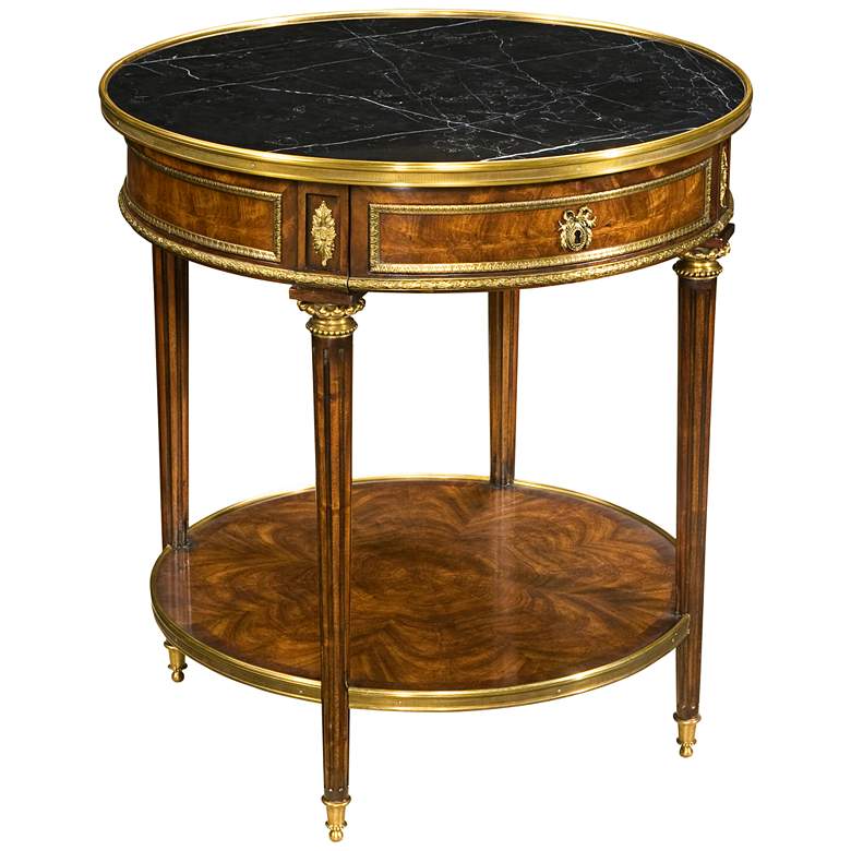 Image 1 Formalities 26" Wide Hand-Crafted Marble Top Side Table