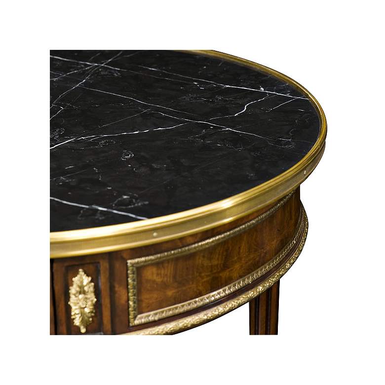 Image 2 Formalities 26 inch Wide Hand-Crafted Marble Top Side Table more views