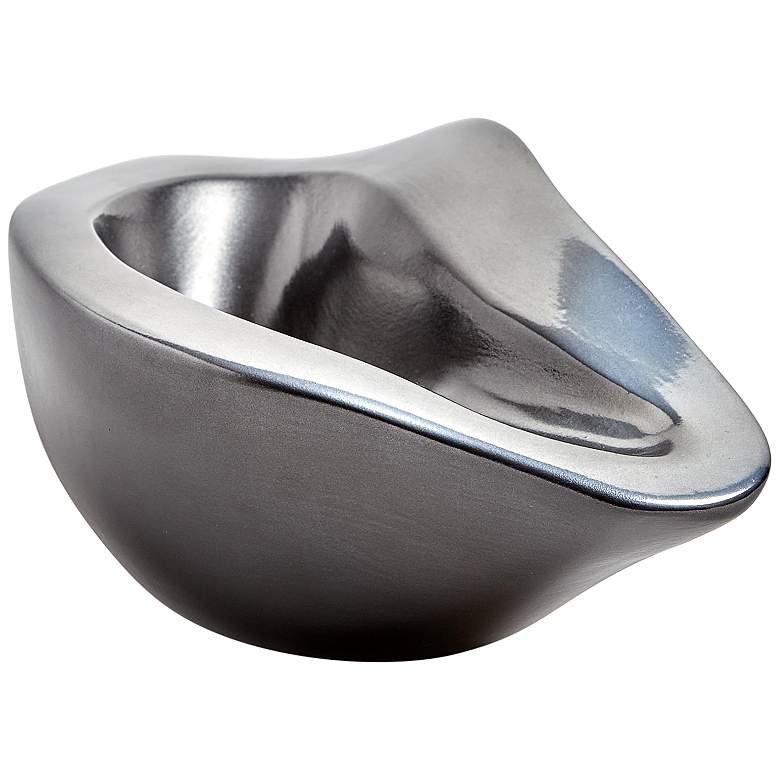 Image 1 Formation 11 1/2 inch Wide Black Platinum Ceramic Decorative Bowl
