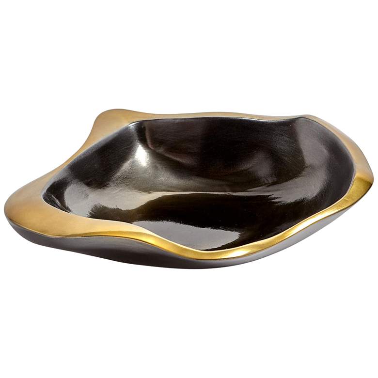 Image 1 Formation 15" Wide Black and Gold Ceramic Decorative Bowl