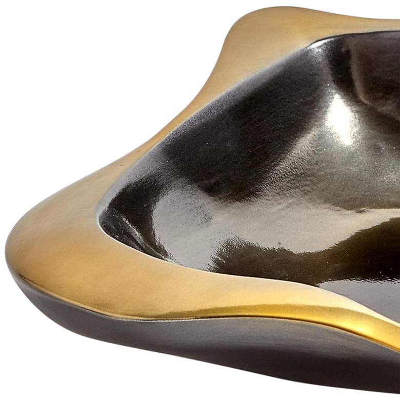 Image 2 Formation 15" Wide Black and Gold Ceramic Decorative Bowl more views