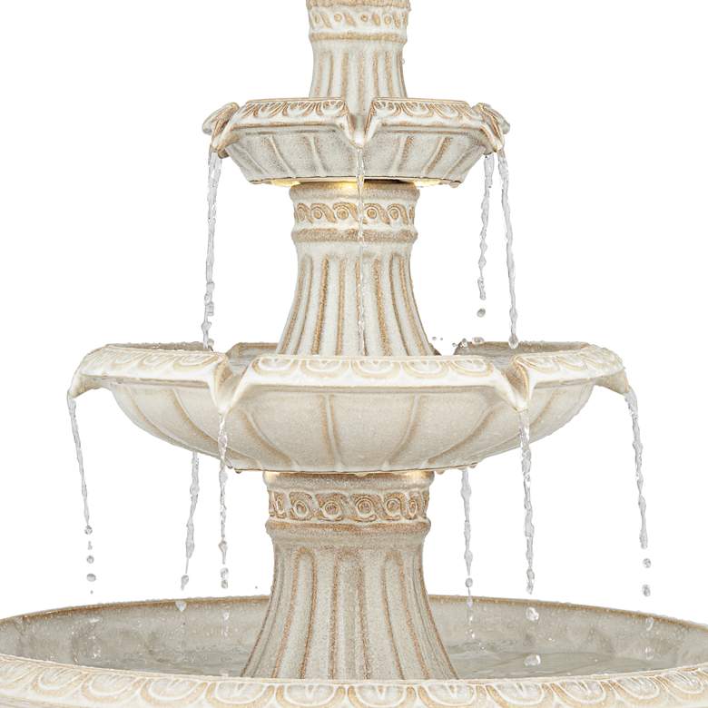 Image 5 Formentera 45 1/4" High Off-White 3-Tier LED Outdoor Floor Fountain more views