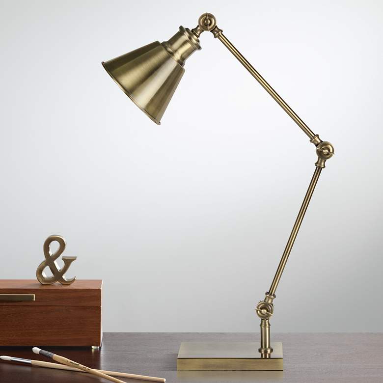Image 1 Forrest Gold Adjustable Metal Desk Lamp