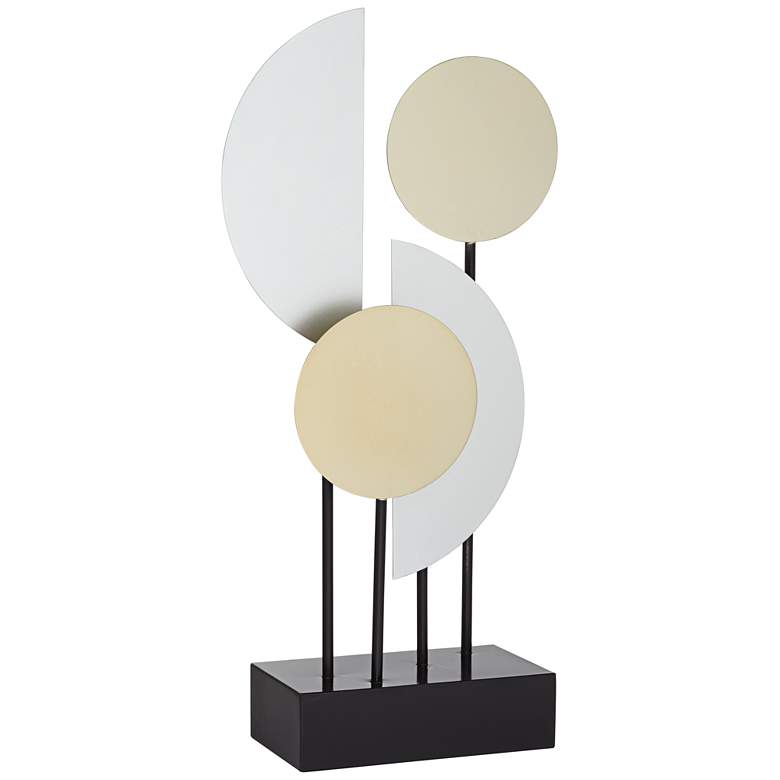 Image 1 Forster 19 1/4"H Gold and Silver Metal Geometric Sculpture