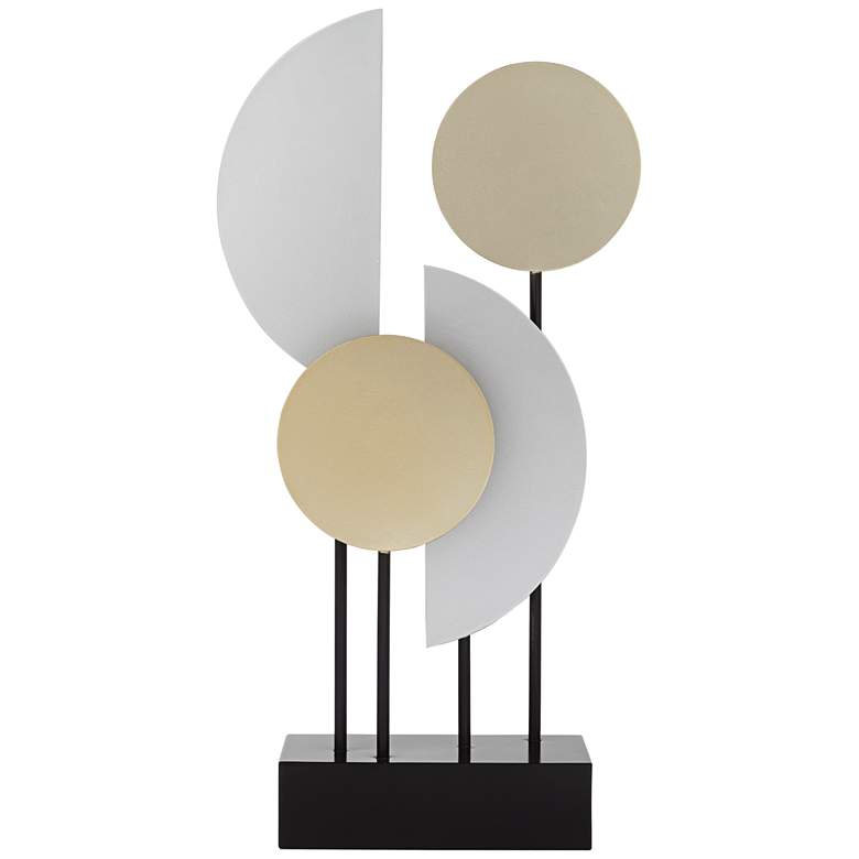 Image 4 Forster 19 1/4"H Gold and Silver Metal Geometric Sculpture more views