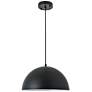 2_Forte 13 3/4" Wide Black Dome Shade Pendant Light