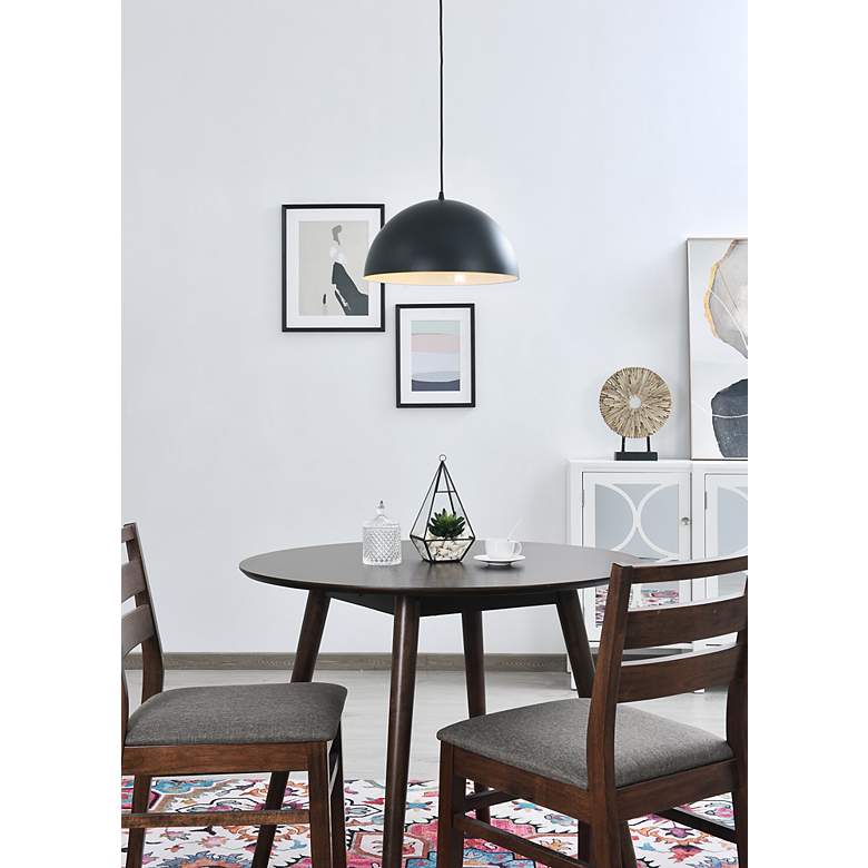 Image 3 Forte 13 3/4" Wide Black Dome Shade Pendant Light more views