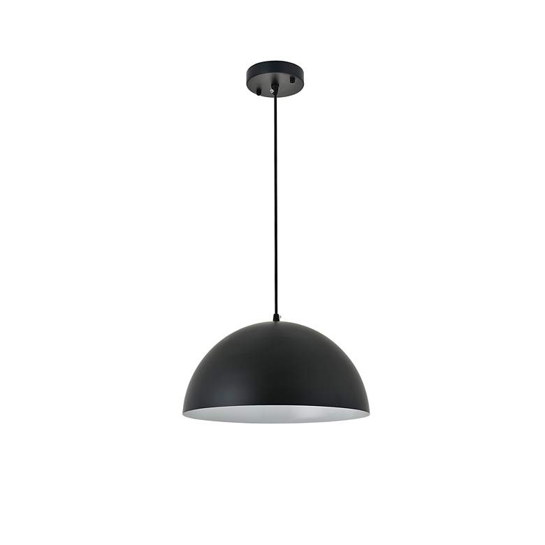 Image 6 Forte 13 3/4" Wide Black Dome Shade Pendant Light more views