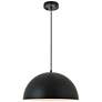 3_Forte 15 3/4" Wide Black Dome Pendant Light