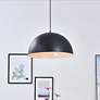 2_Forte 15 3/4" Wide Black Dome Pendant Light