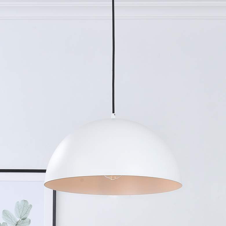Image 1 Forte 15 3/4" Wide White Dome Pendant Light