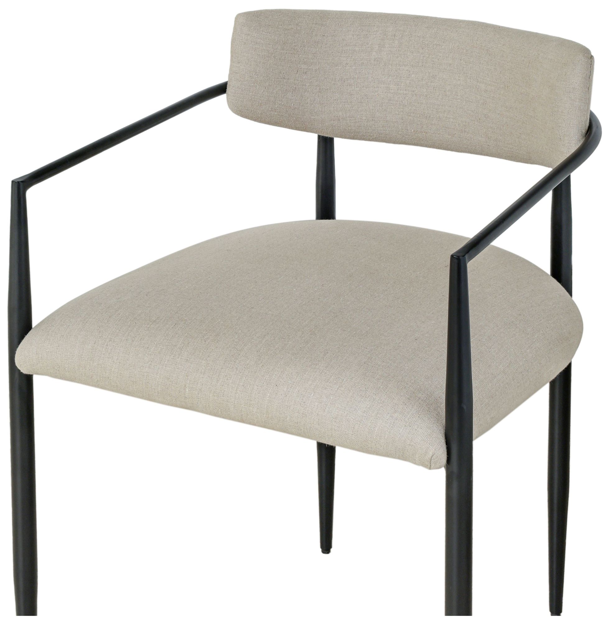 Thumbnail3 of Forte Forged Iron Upholstered Dining Chair more views