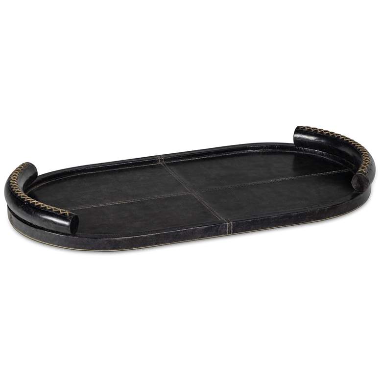 Image 1 Forte Leather Tray Oval (Black)