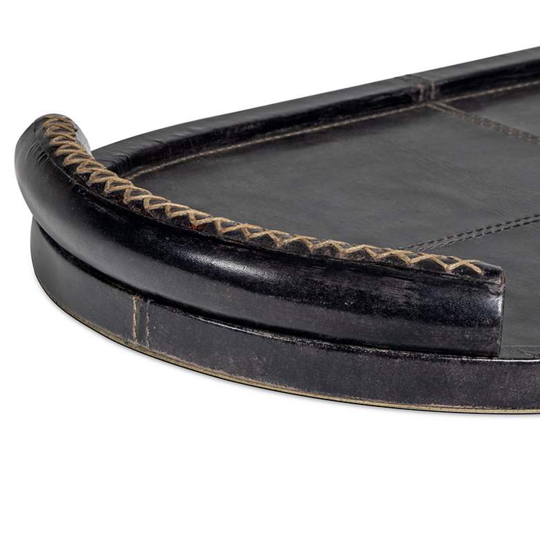 Image 4 Forte Leather Tray Oval (Black) more views