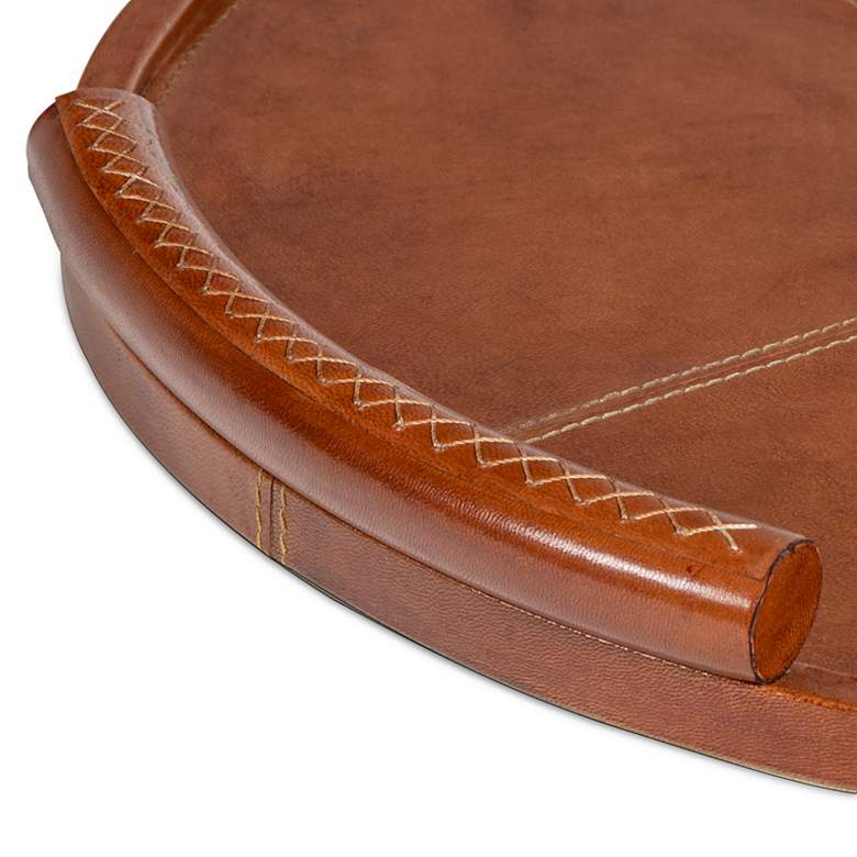 Image 2 Forte Leather Tray Round (Cognac) more views