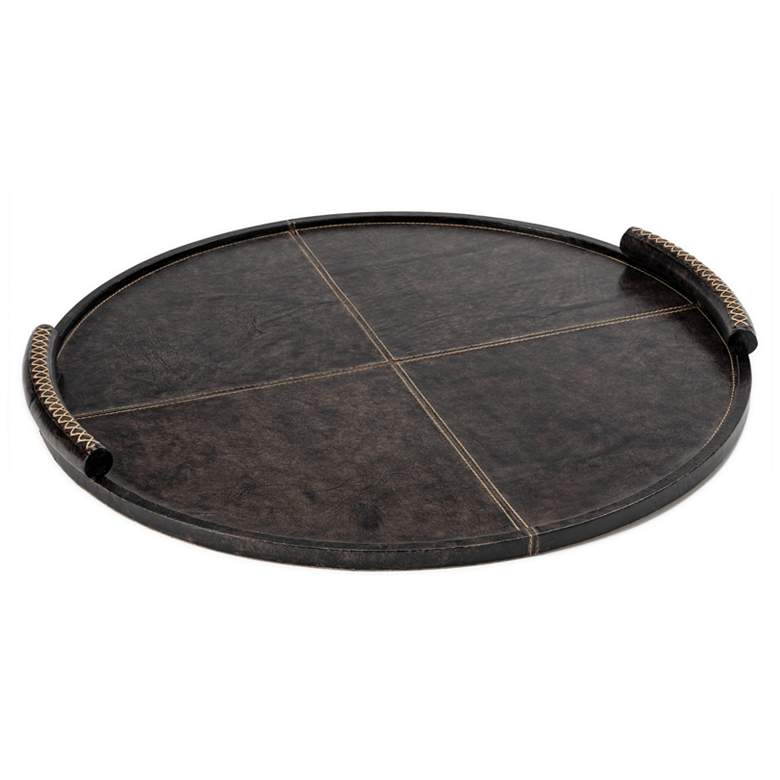 Image 1 Forte Leather Tray Round Large (Black)