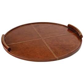Image1 of Forte Leather Tray Round Large (Tan)