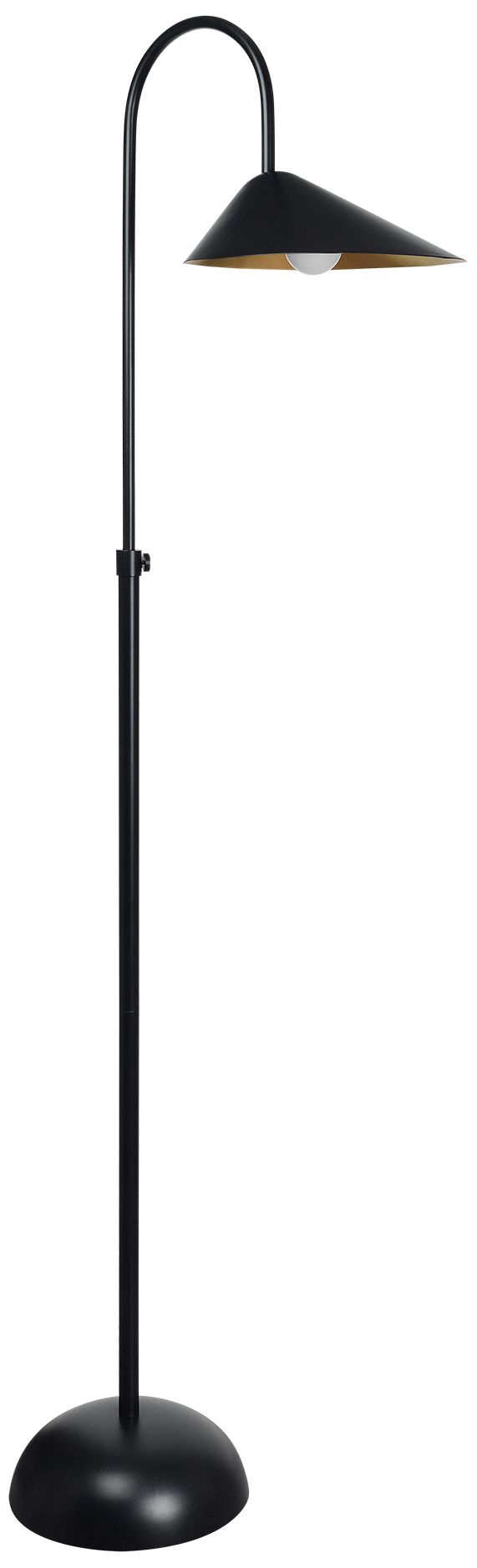 Forte Matte Black Iron Adjustable Arch Floor Lamp