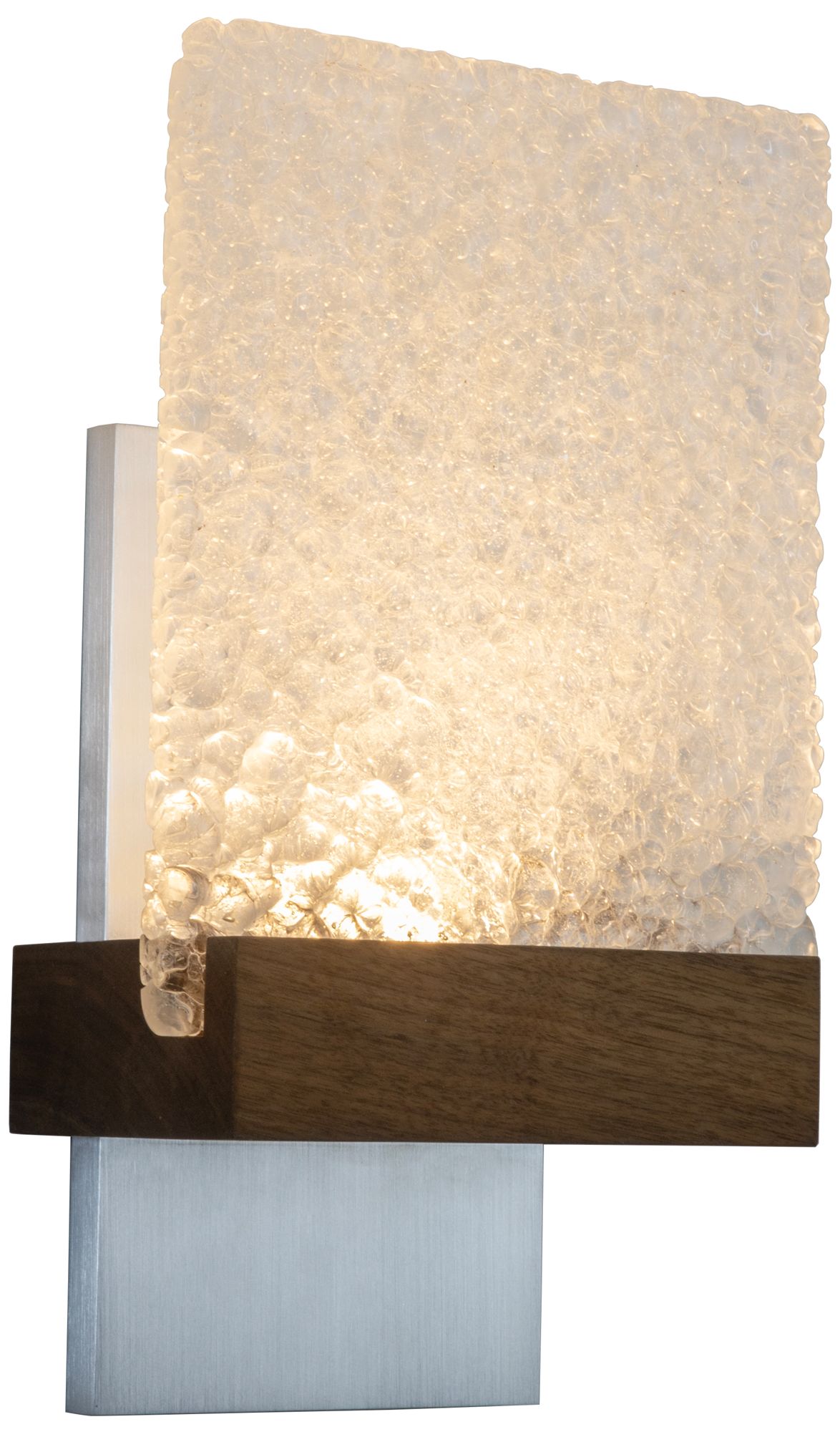 Fortis 12.5"H Aluminum & Walnut 3500K P2 LED Sconce w/Glass Made to Order