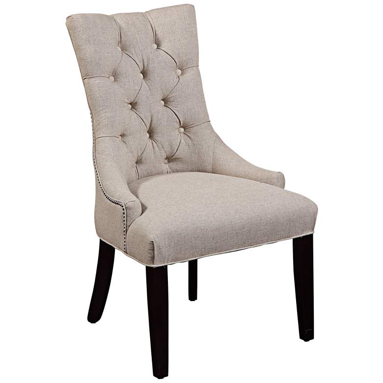 Image 1 Fortnum Tufted Natural Linen Parsons Chair