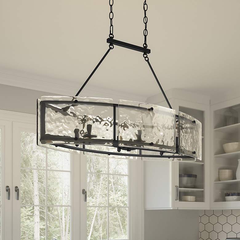 Image 2 Fortress 39" Wide Earth Black 6-Light Linear Pendant
