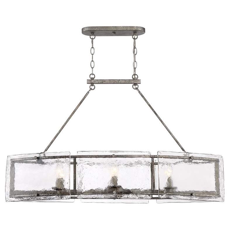 Image 4 Fortress 39" Wide Mottled Silver 6-Light Island Chandelier more views
