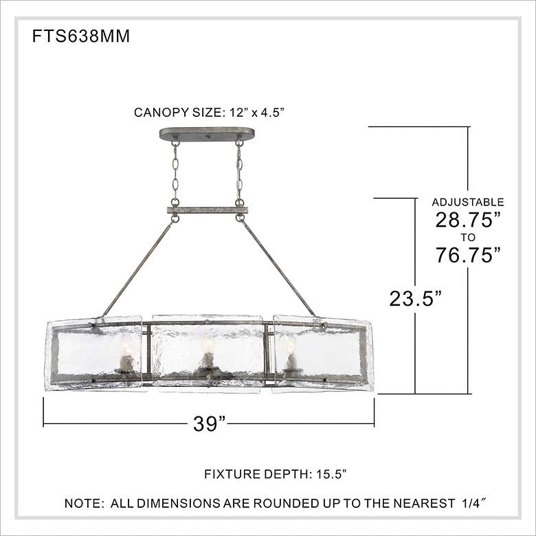 Image 6 Fortress 39" Wide Mottled Silver 6-Light Island Chandelier more views