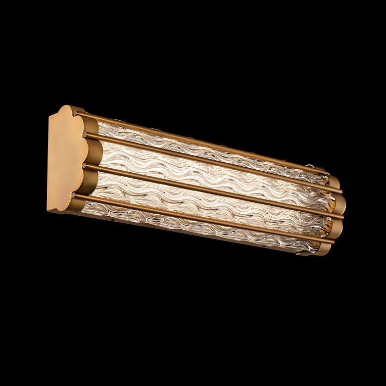 Image 3 Fortress 5.9"H x 20"W 1-Light Crystal Bath Bar in Aged Brass more views